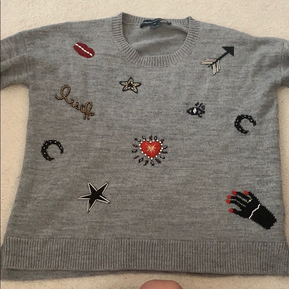 French Connection Holiday Stitched Sweater